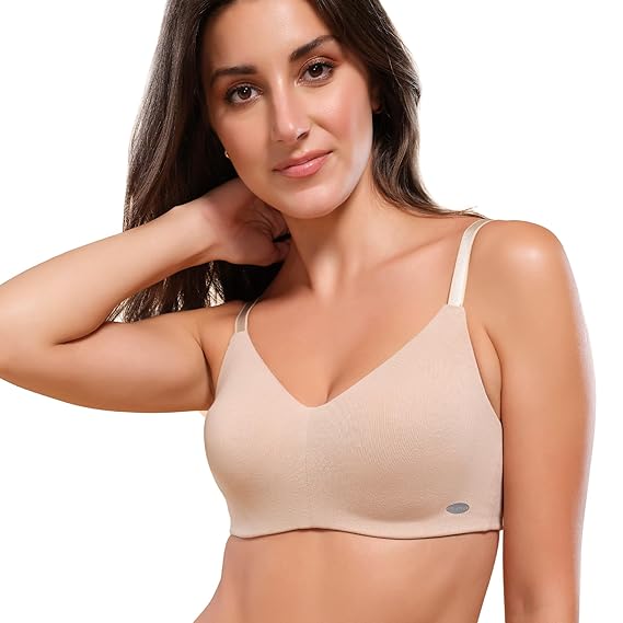 Enamor Women's Everyday Cotton T-Shirt Bra – Non-Padded, Wirefree, Full-Coverage, Pinch-Free, Ultra-Smoothing